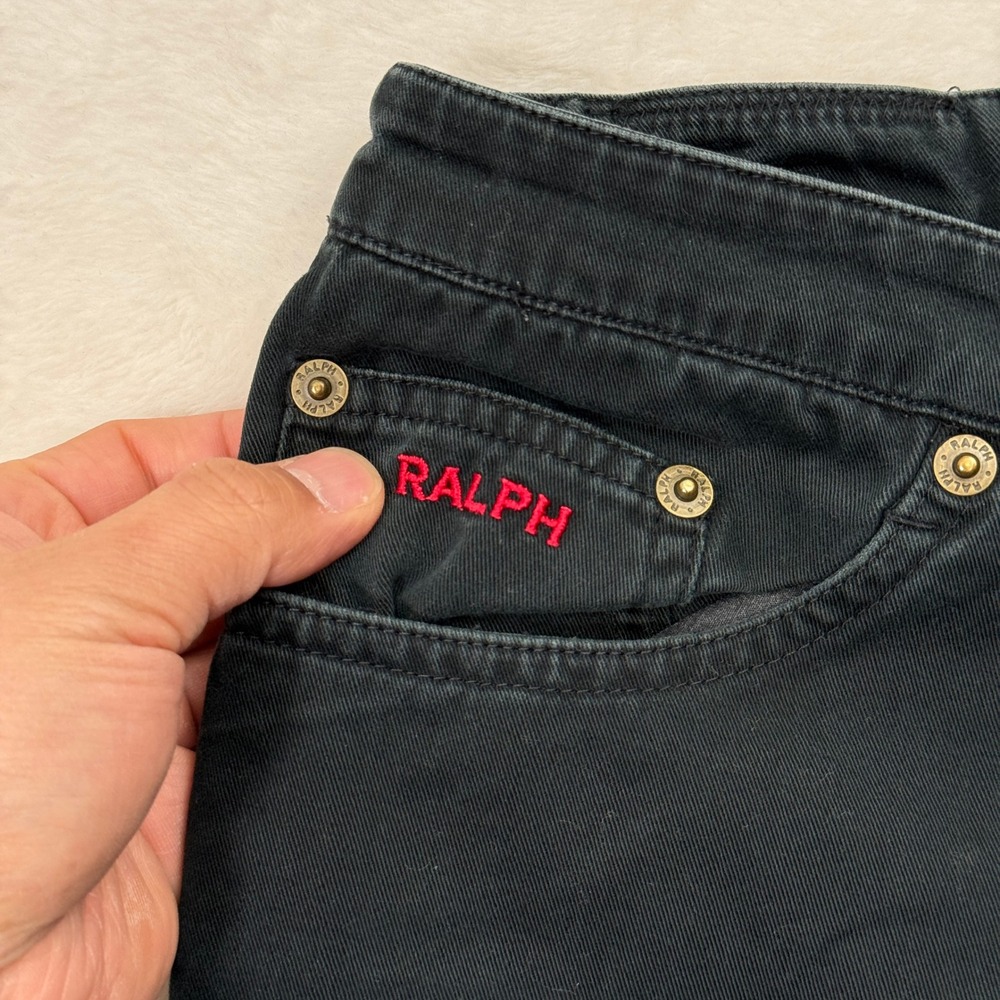 Ralph Lauren Pants Womens 6 Black Cotton Twill Flare Mid Rise 5-Pocket Trousers - Picture 3 of 12